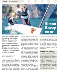 Lire la suite à propos de l’article Simon Bovay, champion suisse en Finn