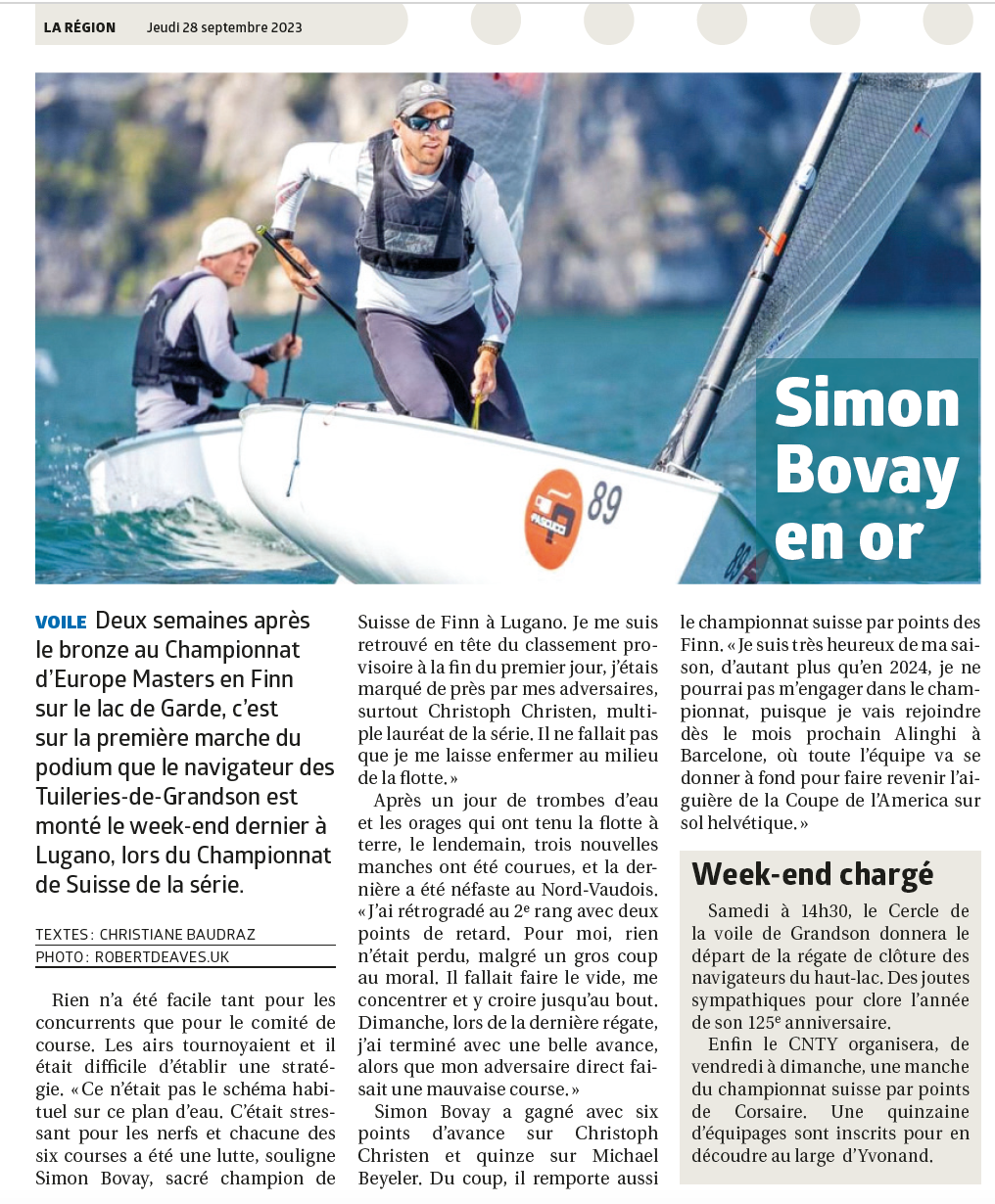 You are currently viewing Simon Bovay, champion suisse en Finn