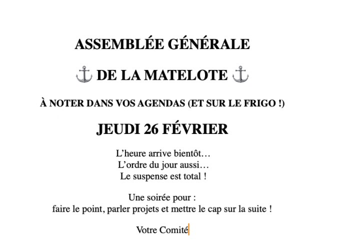 Lire la suite à propos de l’article Assemblée Générale